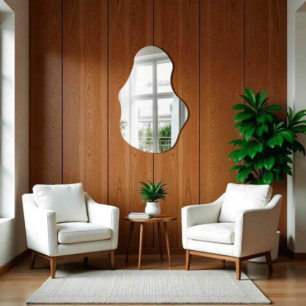 Espelho Orgânico de Corpo Inteiro Grande 115x60 cm Lapidado – Decorativo – Liquidação