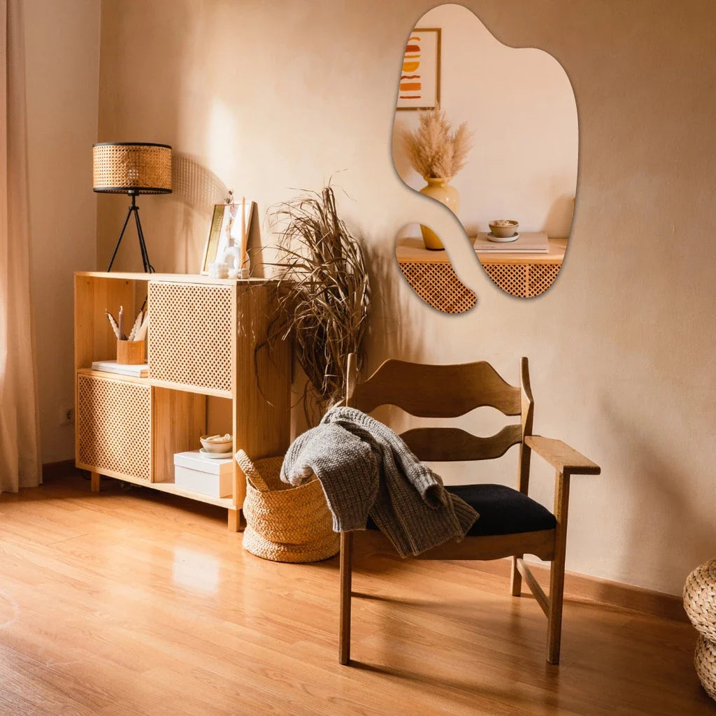 Espelho Orgânico Grande Elegance – Decorativo Abstrato Futurista (Kit com 2 Peças) – Liquidação